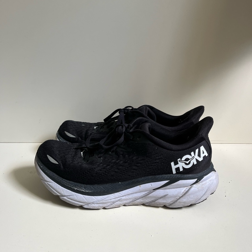 Hoka Clifton 8 Black and White